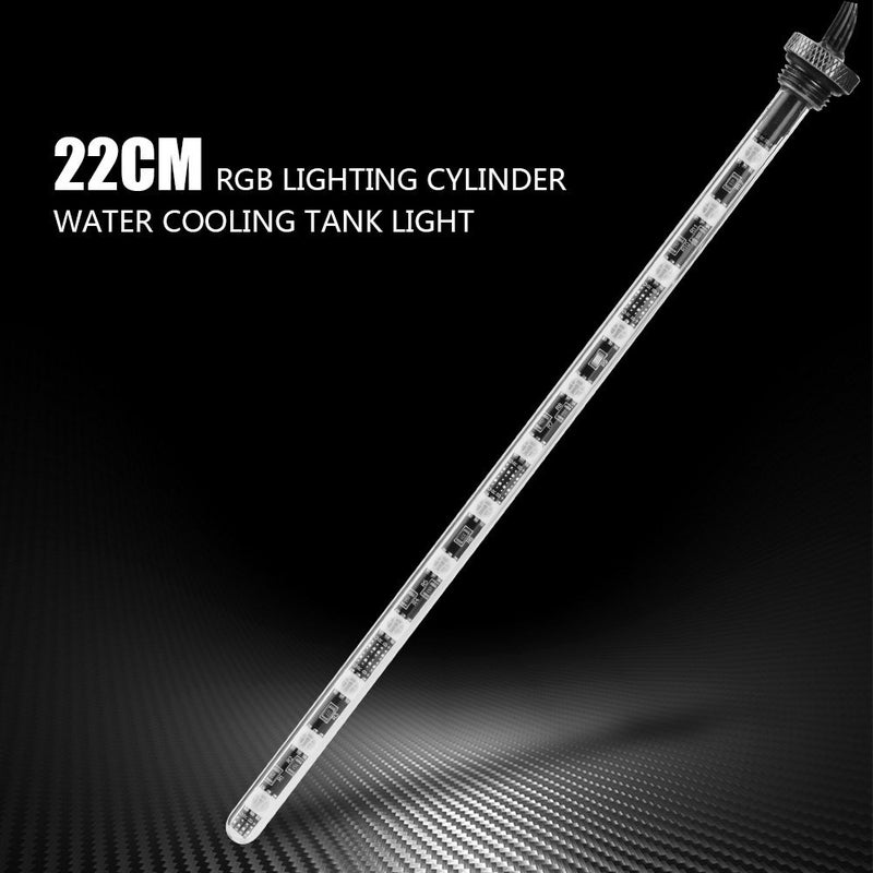 Tangxi 22CM Water Cooling Light, Acrylic & Glass Cover RGB Computer Cylinder Water Cooler Reservoir Light Universal Large 4P Connector LED Tube Lamp Lighting with Romote Control - Image 2